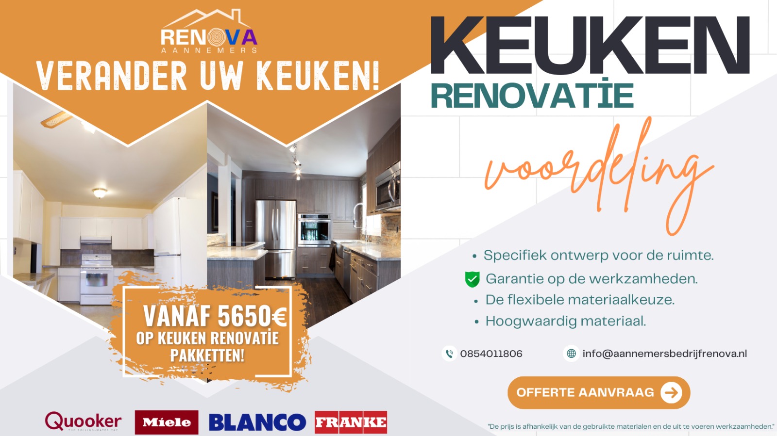Keuken renovatie van hoge kwaliteit vanaf €5650 – Maak van uw keuken een droomruimte