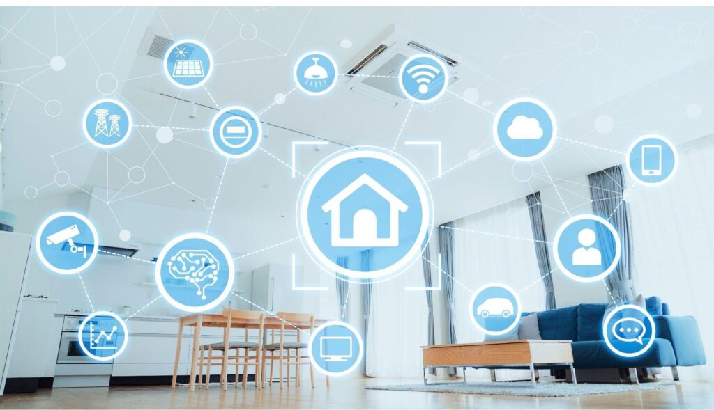 Slimme woning met domotica systeem voor verlichting, verwarming en beveiliging