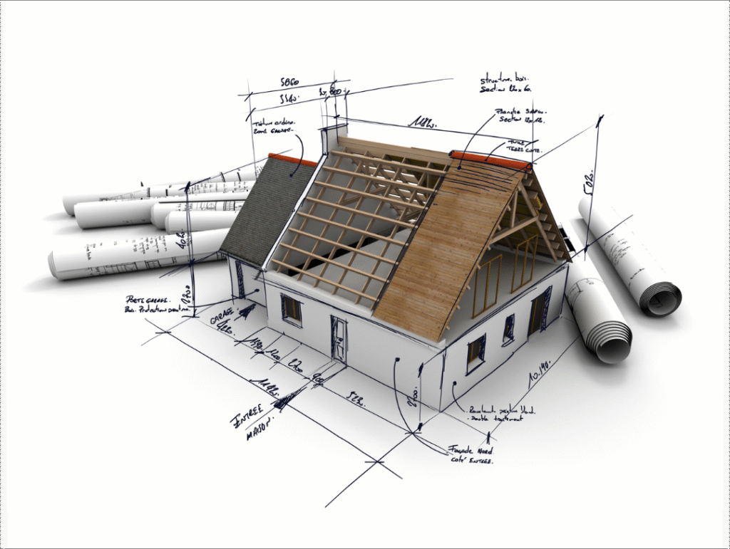interieur- en exterieurontwerp van een woning