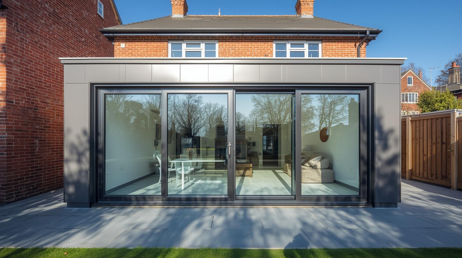 Moderne uitbouw aan woning met extra leefruimte en veel daglicht